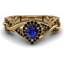 Infinity Inspired Halo Sapphire Engagement Ring - Teresa No. 43 image 1