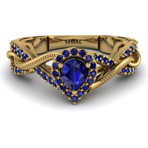 Infinity Inspired Halo Sapphire Engagement Ring - Teresa No. 73 image 1