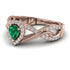 Infinity Inspired Halo Emerald Engagement Ring - Teresa No. 5