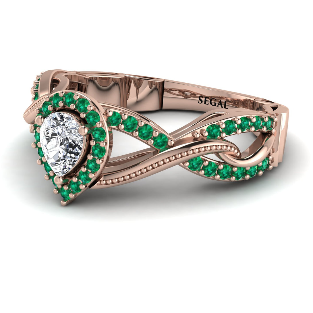 Infinity Inspired Halo Diamond Engagement Ring - Teresa No. 17