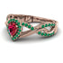 Infinity Inspired Halo Ruby Engagement Ring - Teresa No. 26
