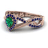 Infinity Inspired Halo Emerald Engagement Ring - Teresa No. 65 image 3