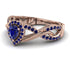 Infinity Inspired Halo Sapphire Engagement Ring - Teresa No. 74
