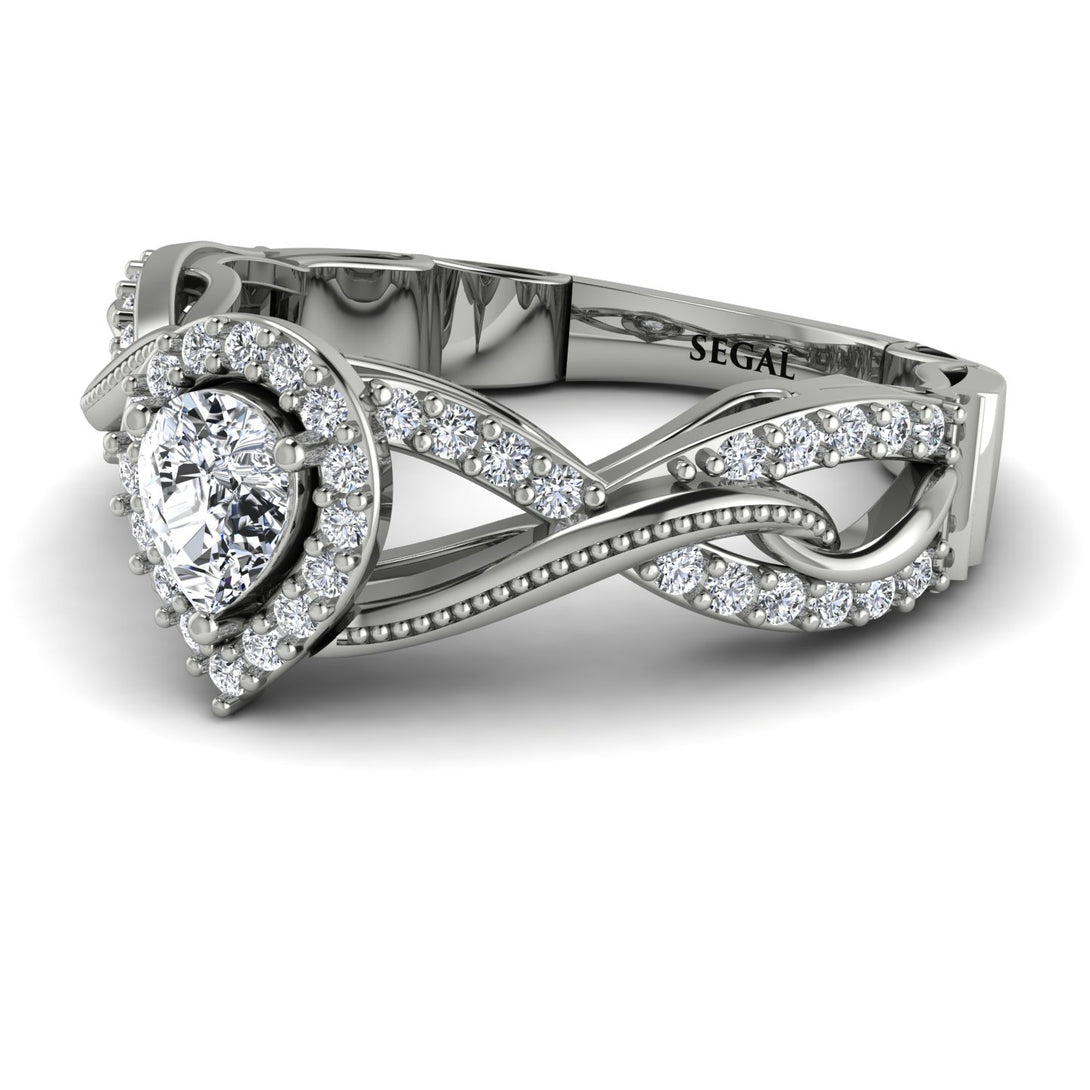 Infinity Inspired Halo Diamond Engagement Ring - Teresa No. 3