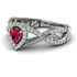 Infinity Inspired Halo Ruby Engagement Ring - Teresa No. 12