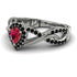 Infinity Inspired Halo Ruby Engagement Ring - Teresa No. 42