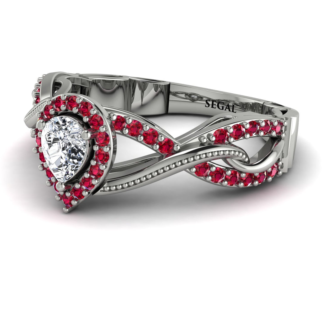 Infinity Inspired Halo Diamond Engagement Ring - Teresa No. 48