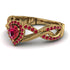 Infinity Inspired Halo Ruby Engagement Ring - Teresa No. 55 image 3