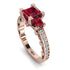 Modern Geometric Ruby Gold Engagement Ring - Beverly No. 11