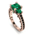 Modern Geometric Emerald Gold Engagement Ring - Beverly No. 35