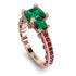 Modern Geometric Emerald Gold Engagement Ring - Beverly No. 50 image 11