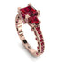 Modern Geometric Ruby Gold Engagement Ring - Beverly No. 56