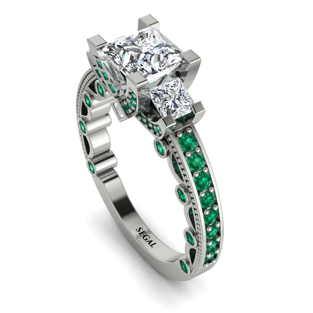 Modern Geometric Diamond Gold Engagement Ring - Beverly No. 18
