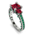 Modern Geometric Ruby Gold Engagement Ring - Beverly No. 27
