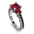 Modern Geometric Ruby Gold Engagement Ring - Beverly No. 42