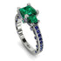 Modern Geometric Emerald Gold Engagement Ring - Beverly No. 66