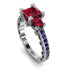 Modern Geometric Ruby Gold Engagement Ring - Beverly No. 72 image 11