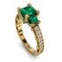Modern Geometric Emerald Gold Engagement Ring - Beverly No. 4