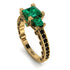 Modern Geometric Emerald Gold Engagement Ring - Beverly No. 34