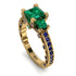 Modern Geometric Emerald Gold Engagement Ring - Beverly No. 64