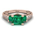 Modern Geometric Emerald Gold Engagement Ring - Beverly No. 5