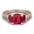 Modern Geometric Ruby Gold Engagement Ring - Beverly No. 11