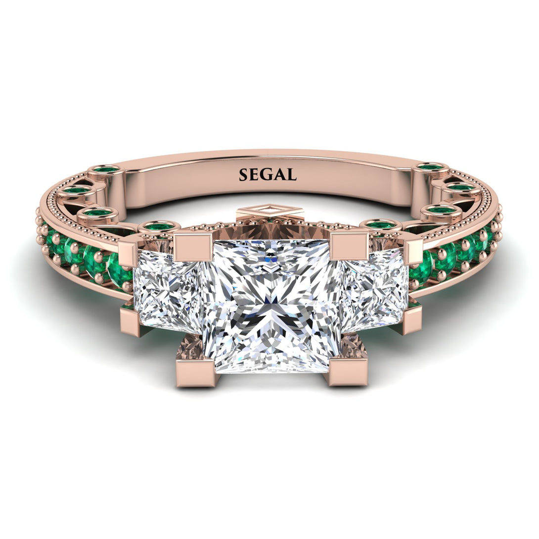 Modern Geometric Diamond Gold Engagement Ring - Beverly No. 17