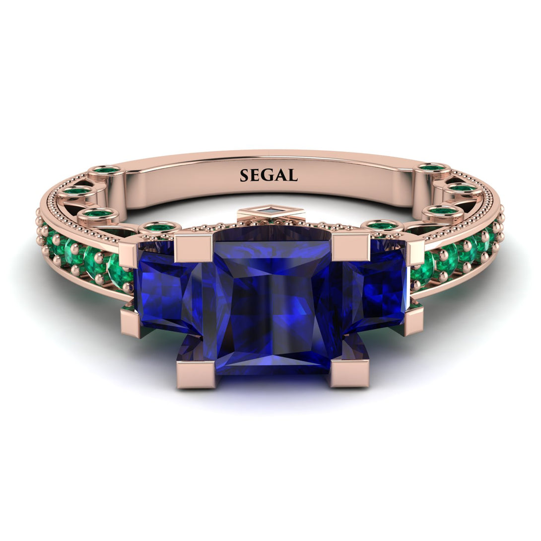 Modern Geometric Sapphire Gold Engagement Ring - Beverly No. 29