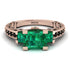 Modern Geometric Emerald Gold Engagement Ring - Beverly No. 35