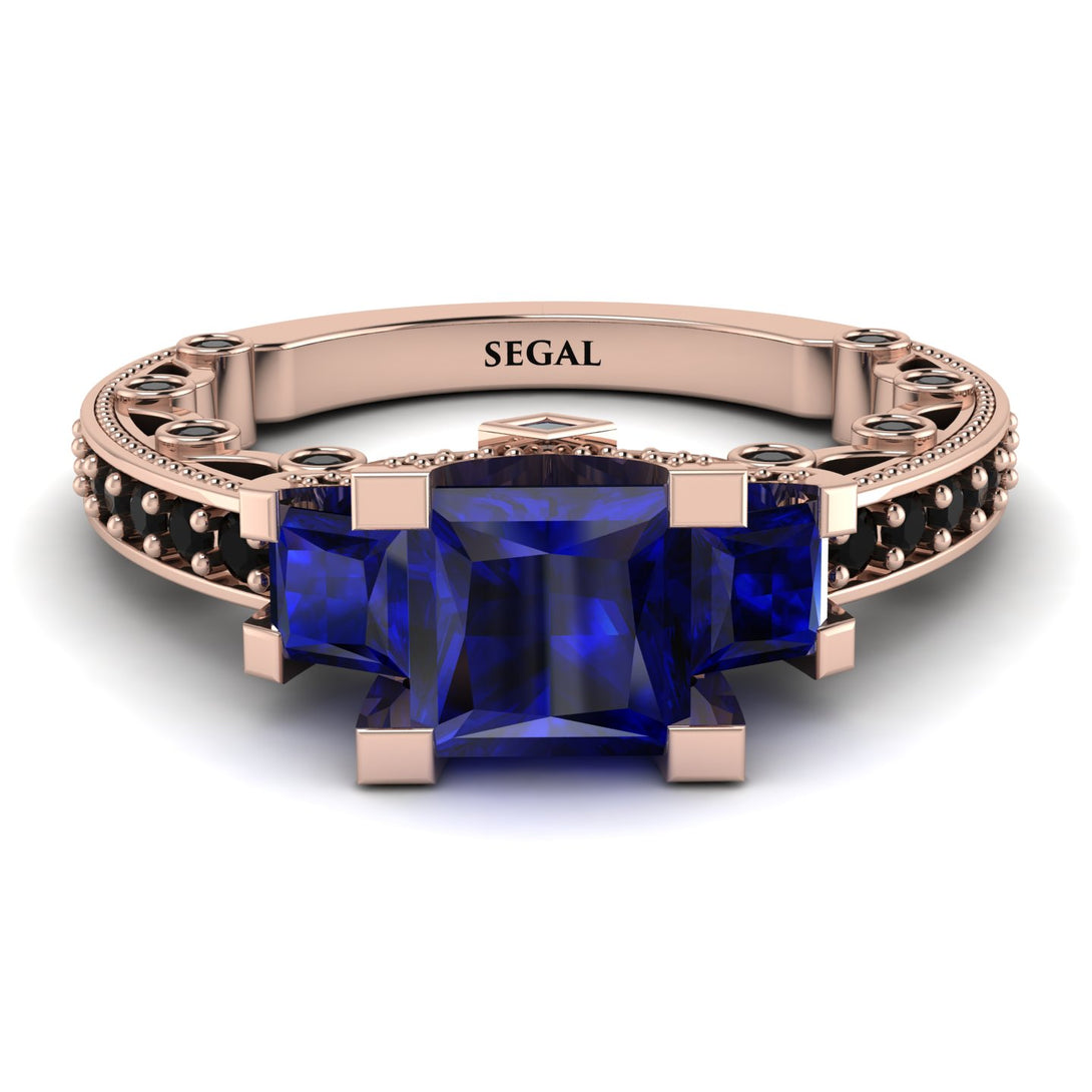 Modern Geometric Sapphire Gold Engagement Ring - Beverly No. 44
