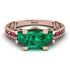 Modern Geometric Emerald Gold Engagement Ring - Beverly No. 50