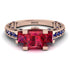 Modern Geometric Ruby Gold Engagement Ring - Beverly No. 71