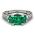 Modern Geometric Emerald Gold Engagement Ring - Beverly No. 6 image 13