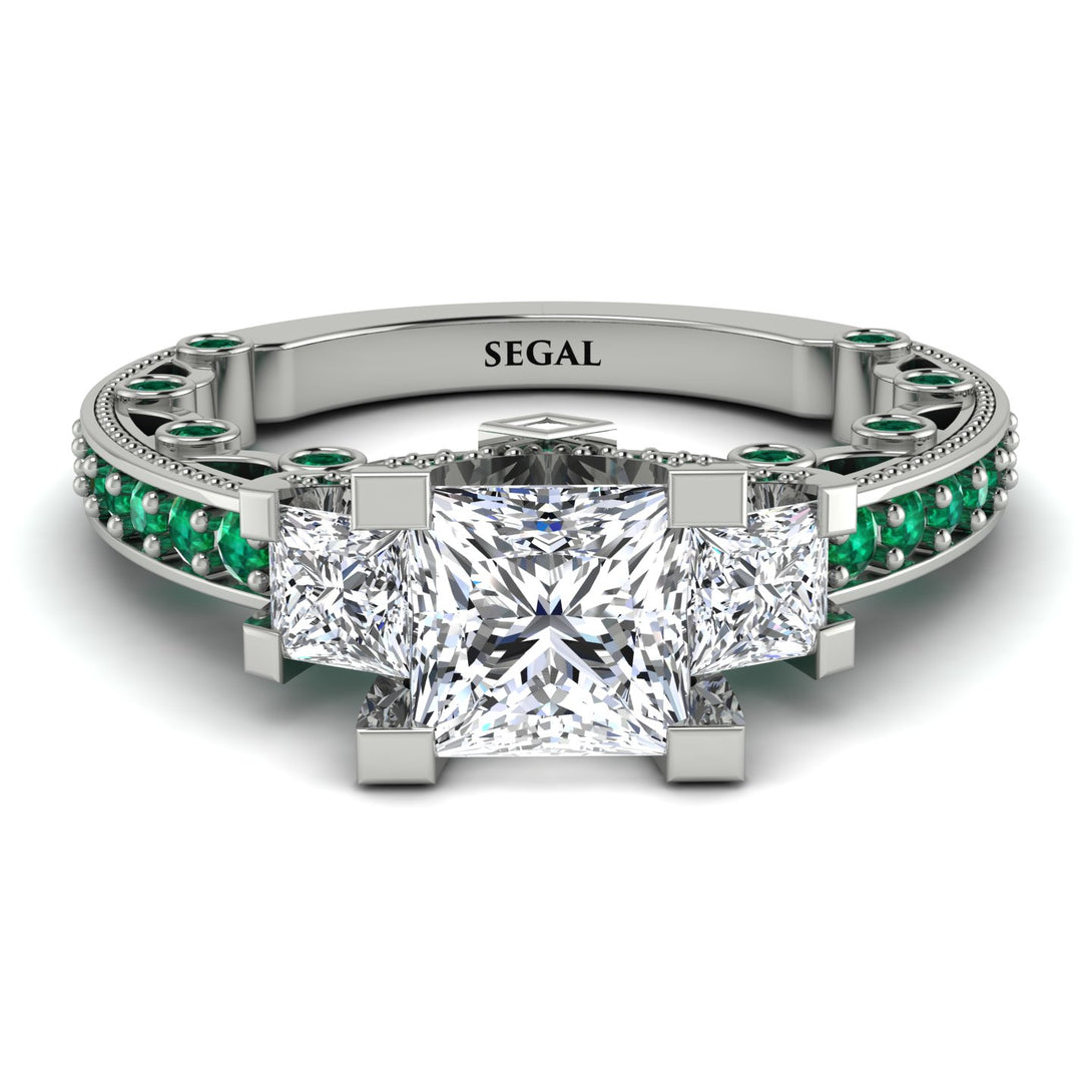 Modern Geometric Diamond Gold Engagement Ring - Beverly No. 18