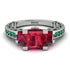 Modern Geometric Ruby Gold Engagement Ring - Beverly No. 27