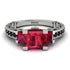 Modern Geometric Ruby Gold Engagement Ring - Beverly No. 42
