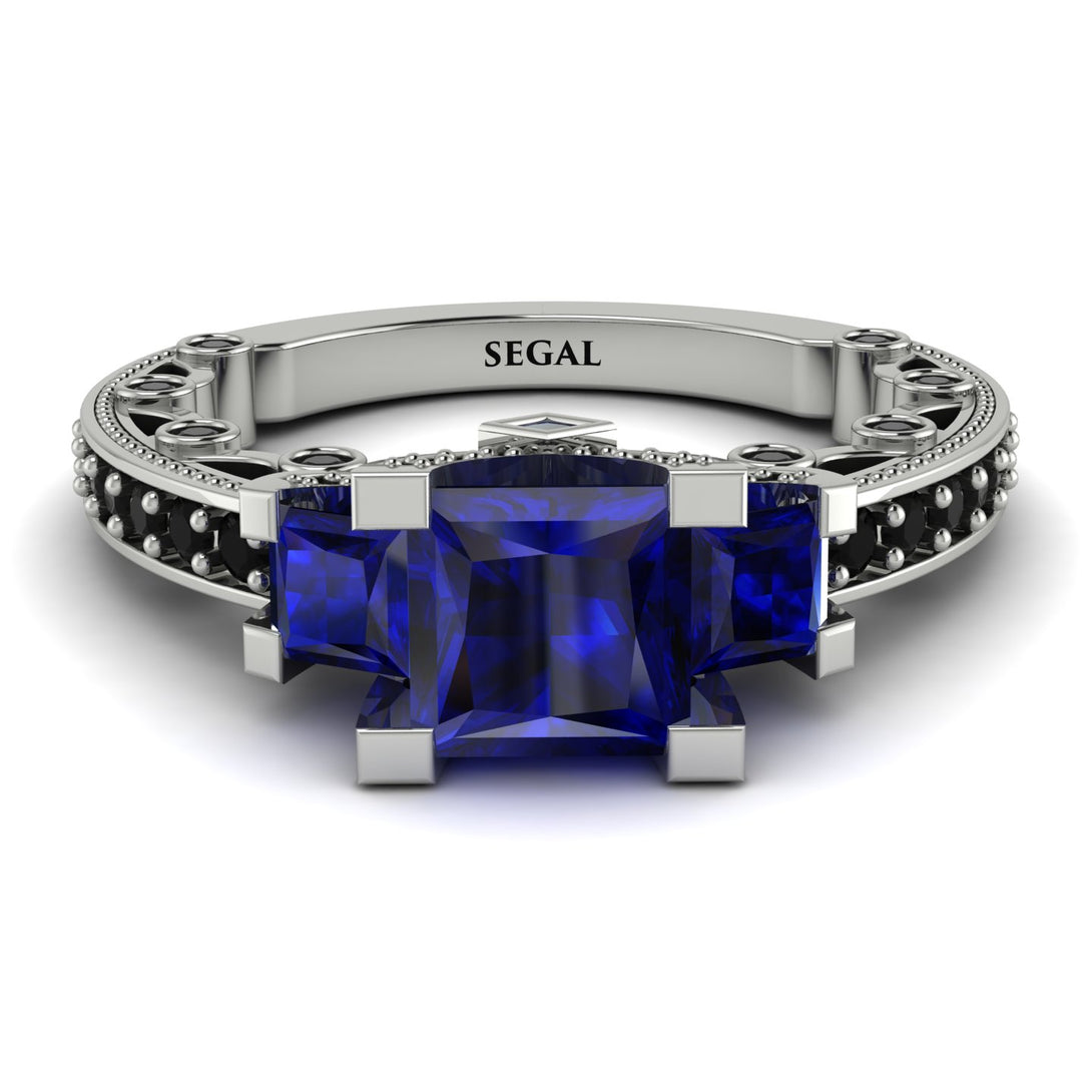 Modern Geometric Sapphire Gold Engagement Ring - Beverly No. 45