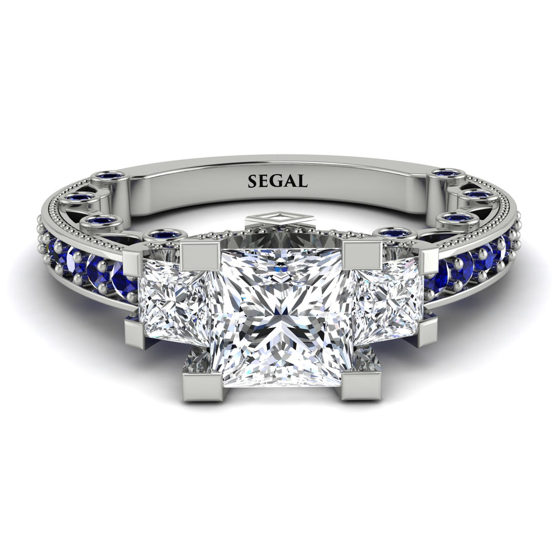 Modern Geometric Diamond Gold Engagement Ring - Beverly No. 63