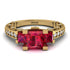 Modern Geometric Ruby Gold Engagement Ring - Beverly No. 10 image 12