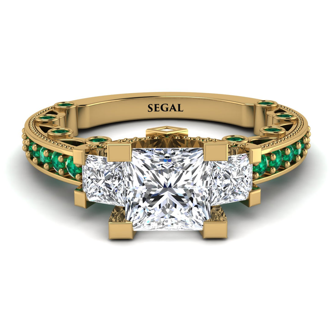 Modern Geometric Diamond Gold Engagement Ring - Beverly No. 16