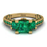 Modern Geometric Emerald Gold Engagement Ring - Beverly No. 19