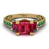 Modern Geometric Ruby Gold Engagement Ring - Beverly No. 25