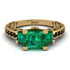Modern Geometric Emerald Gold Engagement Ring - Beverly No. 34