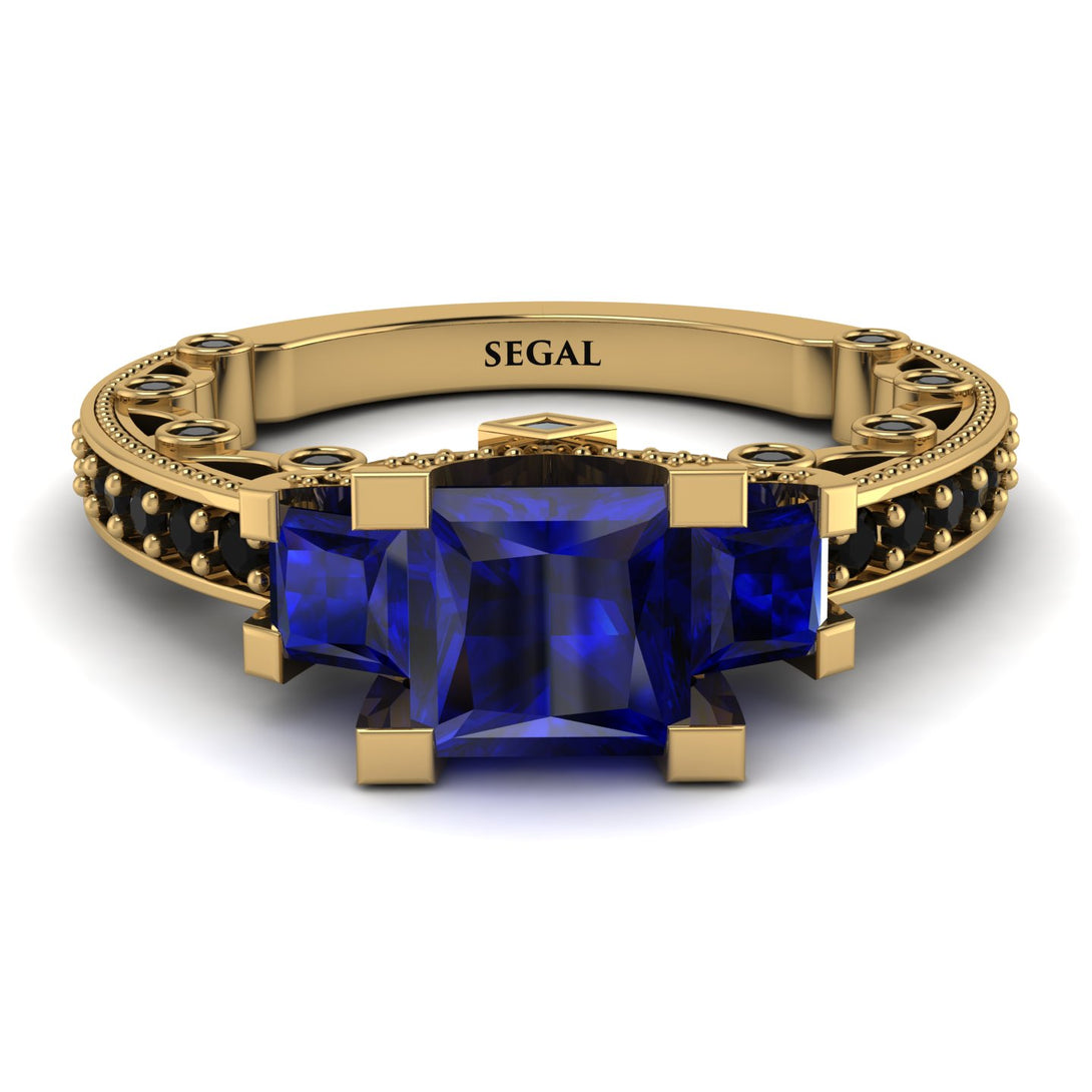 Modern Geometric Sapphire Gold Engagement Ring - Beverly No. 43