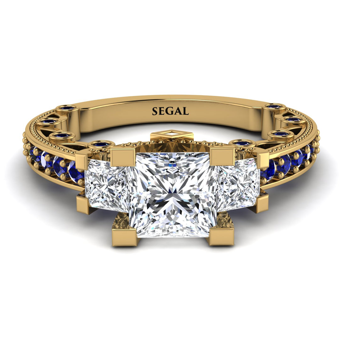 Modern Geometric Diamond Gold Engagement Ring - Beverly No. 61
