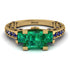 Modern Geometric Emerald Gold Engagement Ring - Beverly No. 64 image 12