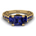 Modern Geometric Sapphire Gold Engagement Ring - Beverly No. 73