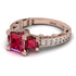 Modern Geometric Ruby Gold Engagement Ring - Beverly No. 11 image 13