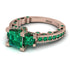Modern Geometric Emerald Gold Engagement Ring - Beverly No. 20