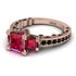 Modern Geometric Ruby Gold Engagement Ring - Beverly No. 41